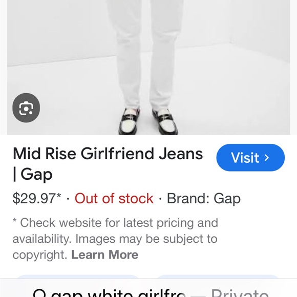 GAP White Girlfriend Jeans size 16 - Picture 12 of 13